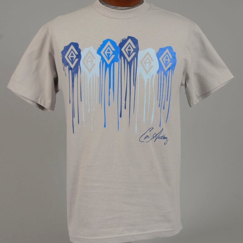 Blue Dripping CA Silver Tshirt by Cori Anthony